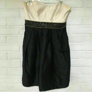 Anthropologie Shoshanna Sleeveless Sweetheart Mini Cream Black Dress - Size 4